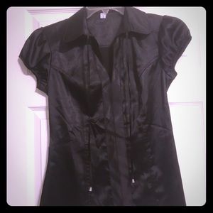 Satin short sleeve blouse